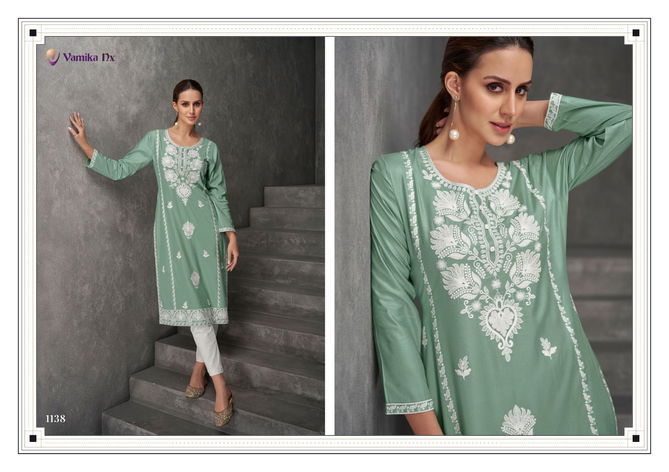 Rooh Vol 7 Vamika NX Fancy Rayon Lakhnawi Designer Kurti With Bottom Wholesale Online
